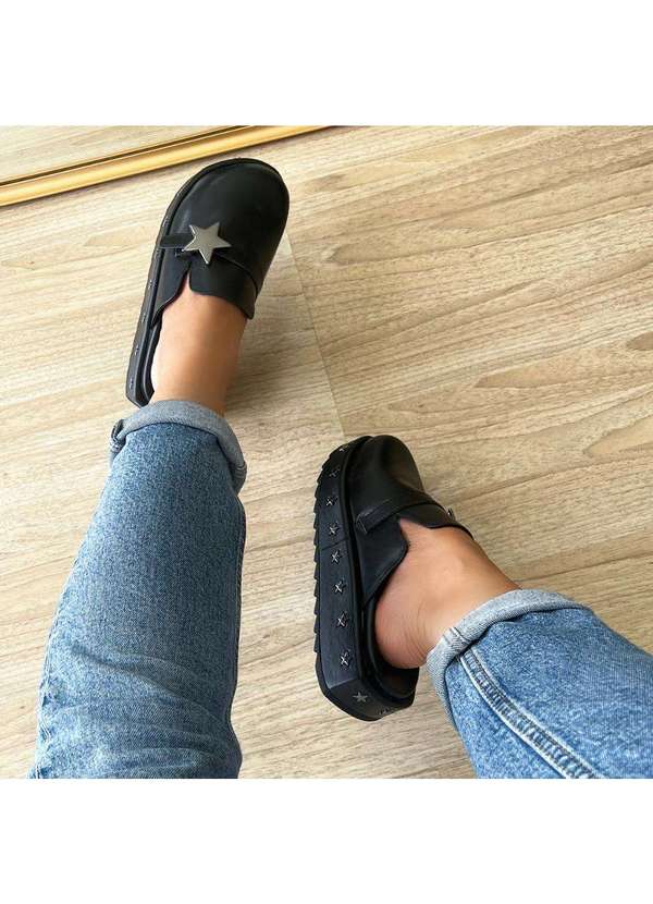 Damannu Shoes - Mule Clog Juju Estrelas Preto Preto 4