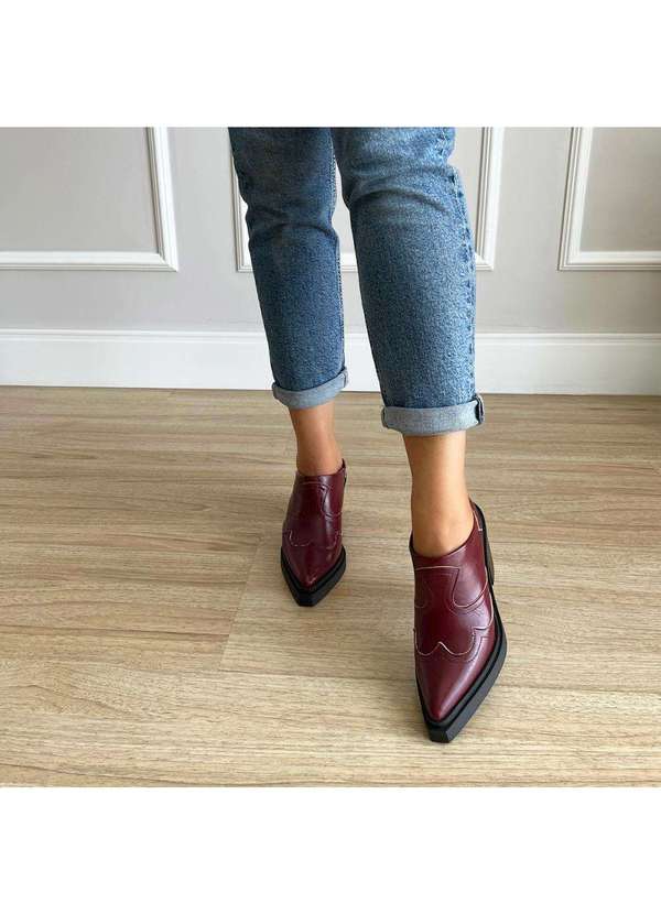 Damannu Shoes - Mule Salto Grosso Missy Bordô Bordô 8