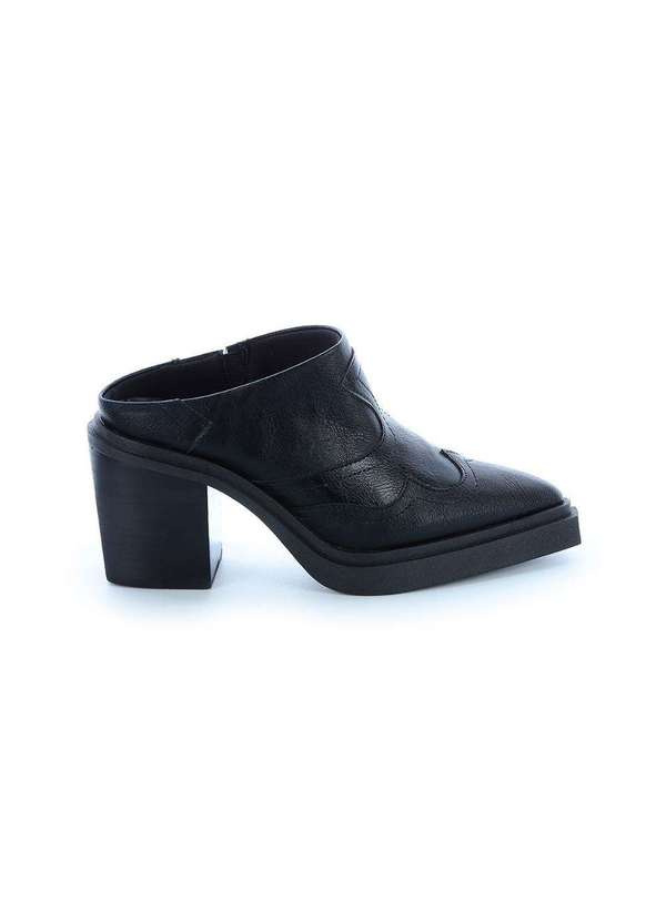 Damannu Shoes - Mule Salto Grosso Missy Preto Preto