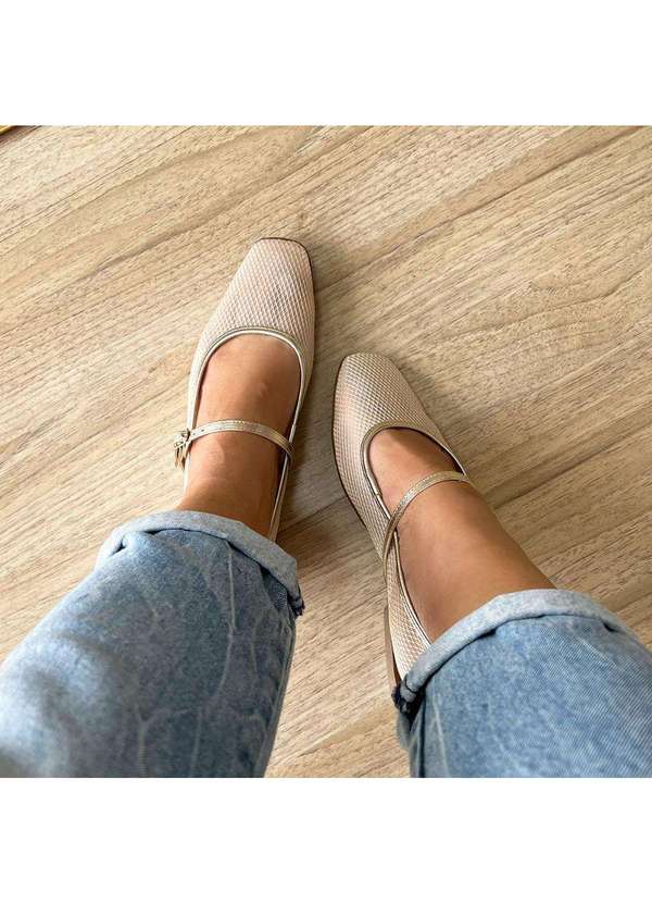 Damannu Shoes - Sapatilha Helena Tela Dourada Dourada 3