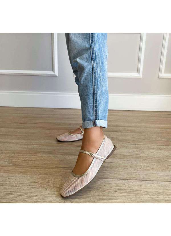 Damannu Shoes - Sapatilha Helena Tela Dourada Dourada 6