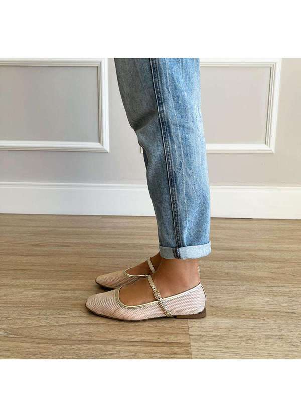 Damannu Shoes - Sapatilha Helena Tela Dourada Dourada 7