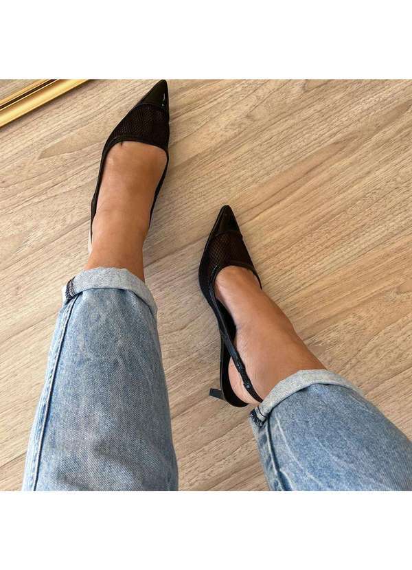 Damannu Shoes - Sapato Scarpin Tela Kate Preto Preto 7