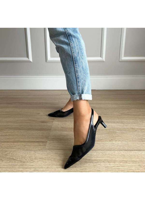 Damannu Shoes - Sapato Scarpin Tela Kate Preto Preto 8