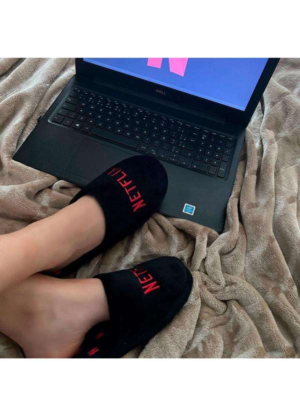 Damannu Shoes - Pantufa Chinelo Netflix Preto
