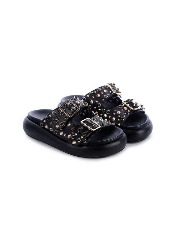 Damannu Shoes - Flat Kamila Spikes Preto Preto 3