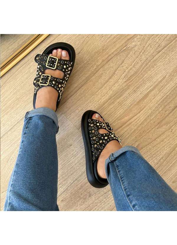 Damannu Shoes - Flat Kamila Spikes Preto Preto 4