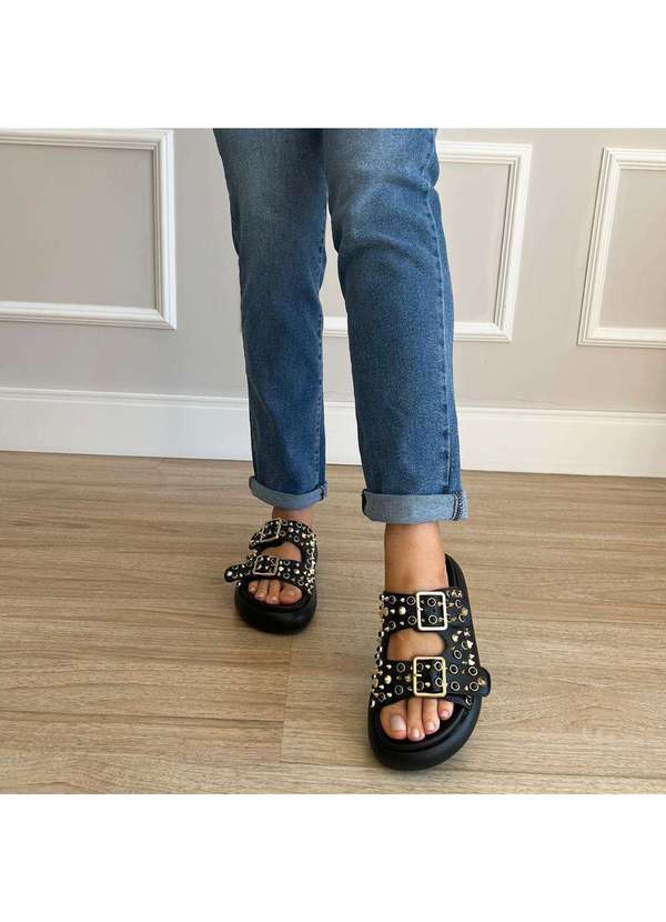 Damannu Shoes - Flat Kamila Spikes Preto Preto 6