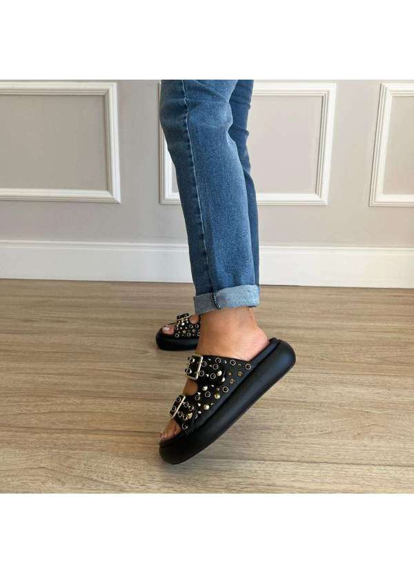 Damannu Shoes - Flat Kamila Spikes Preto Preto 8