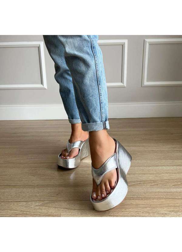 Damannu Shoes - Flat Kyara Reflexo Prata Prata 6