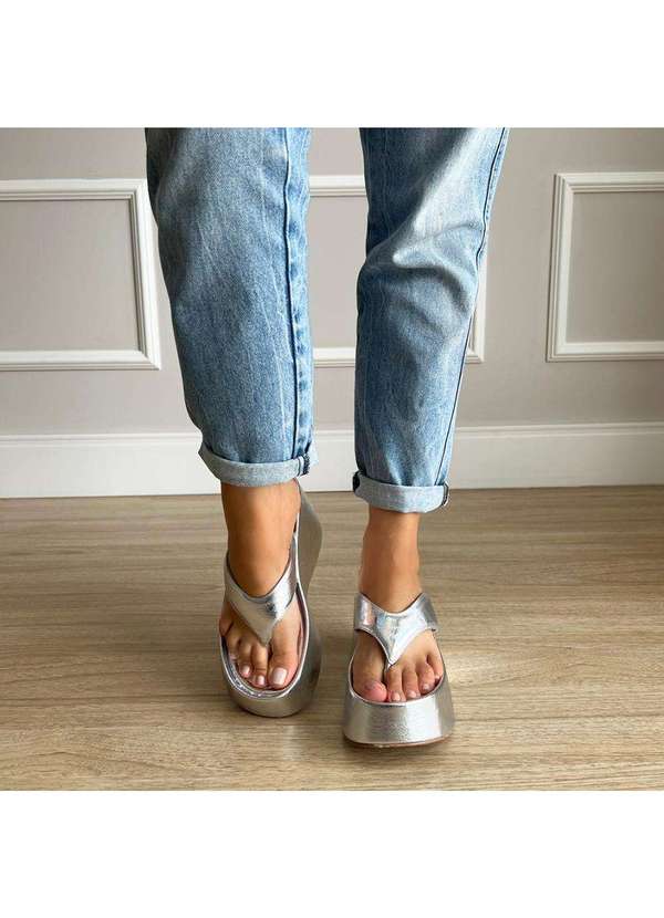 Damannu Shoes - Flat Kyara Reflexo Prata Prata 8