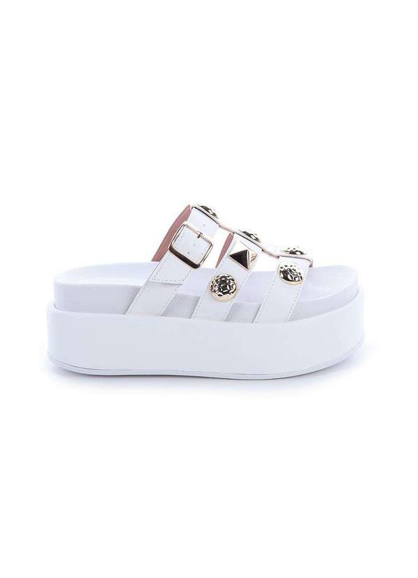 Damannu Shoes - Flat Tamanco Letty Branco Branco