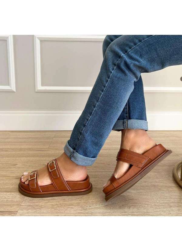 Damannu Shoes - Flat Tiras Lari Bege Bege