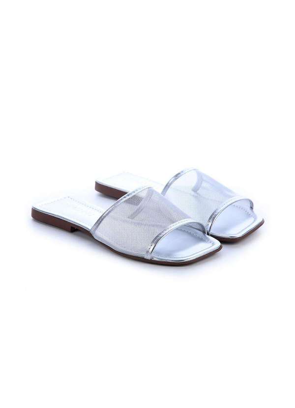 Damannu Shoes - Rasteira Fany Tela Prata Prata 3