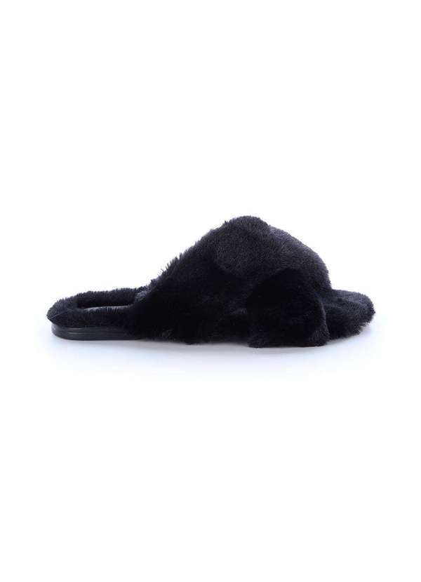 Damannu Shoes - Rasteira Feminina Pelos Judy Preto Preto