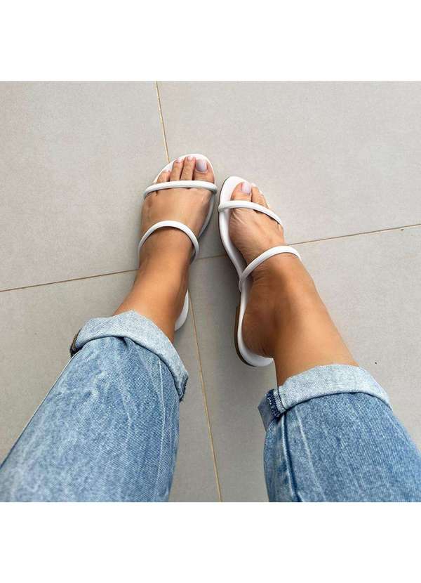 Damannu Shoes - Rasteira Flat Anna Branco Branco