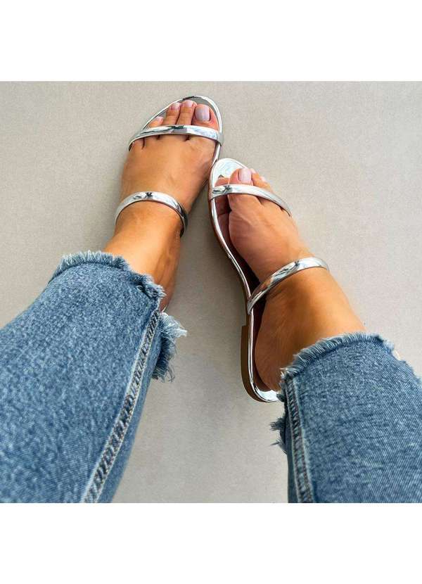 Damannu Shoes - Rasteira Flat Anna Prata Prata