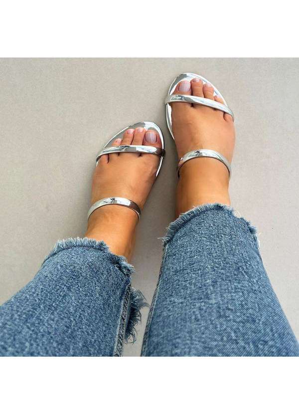 Damannu Shoes - Rasteira Flat Anna Prata Prata 5