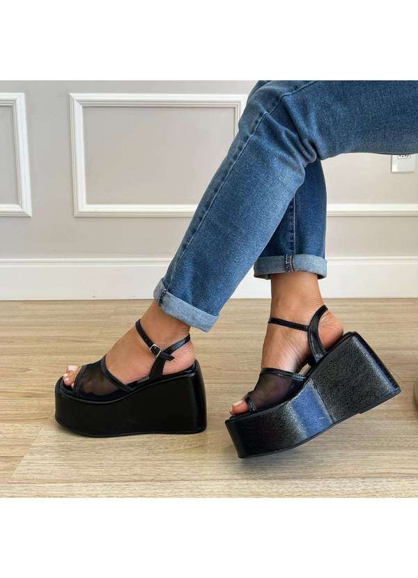 Damannu Shoes - Sandália Blair Tela Preto Preto 5