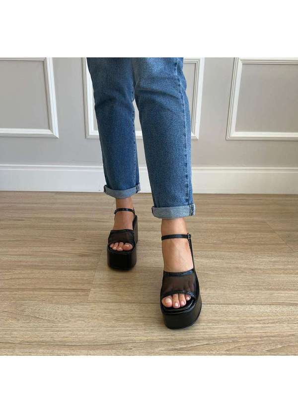 Damannu Shoes - Sandália Blair Tela Preto Preto 8