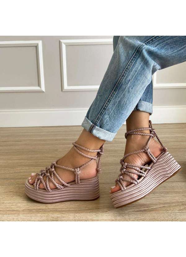 Damannu Shoes - Sandália Brooke Cordas Nude Bege