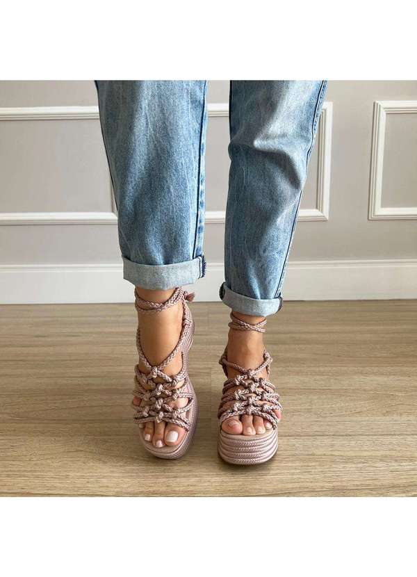 Damannu Shoes - Sandália Brooke Cordas Nude Bege 4