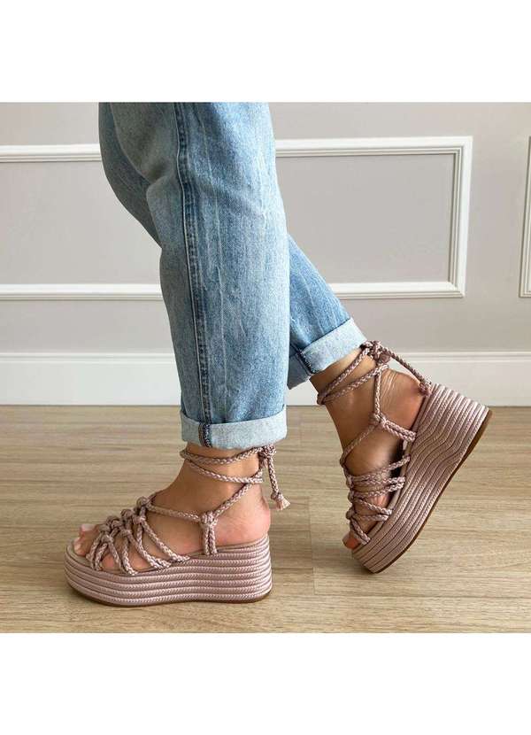 Damannu Shoes - Sandália Brooke Cordas Nude Bege 5