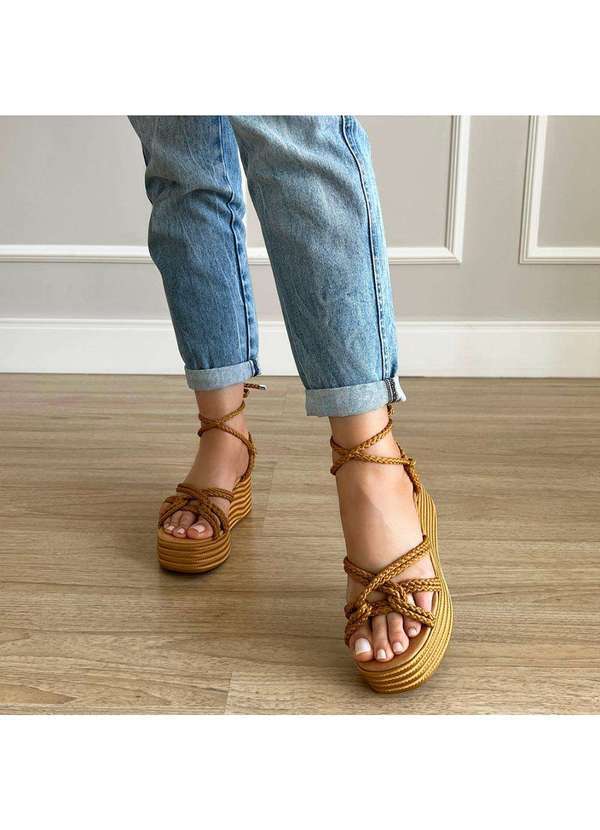 Damannu Shoes - Sandália Cordas Hope Ambar Marrom