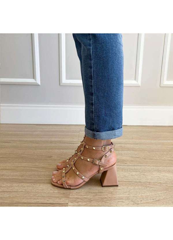 Damannu Shoes - Sandália Fiorela Tachas Nude Nude 4
