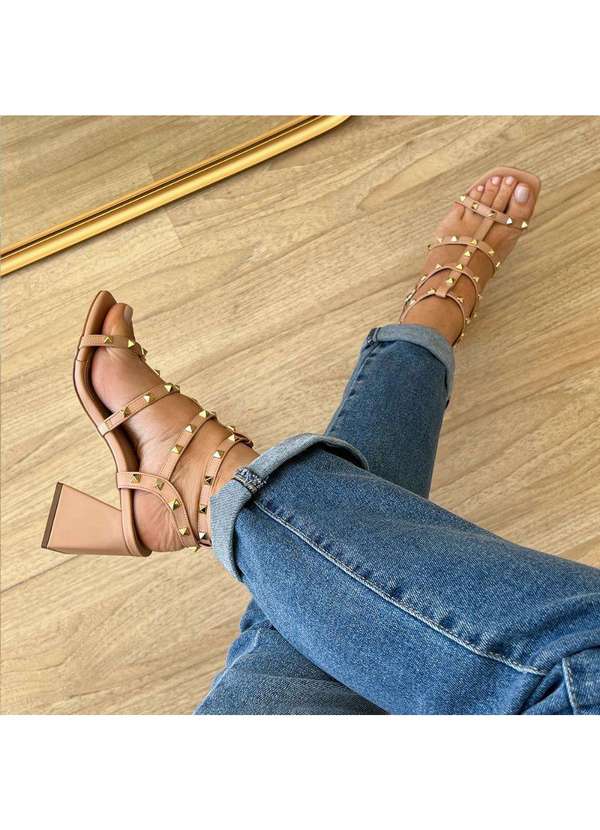 Damannu Shoes - Sandália Fiorela Tachas Nude Nude 5