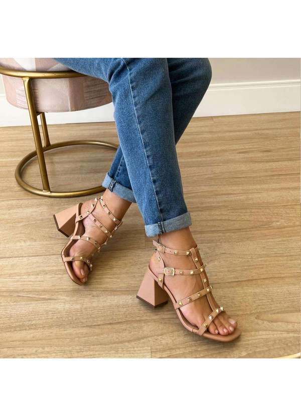 Damannu Shoes - Sandália Fiorela Tachas Nude Nude 6