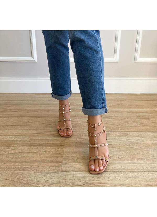 Damannu Shoes - Sandália Fiorela Tachas Nude Nude 8