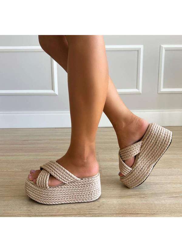 Damannu Shoes - Sandália Flat Debby Natural Bege