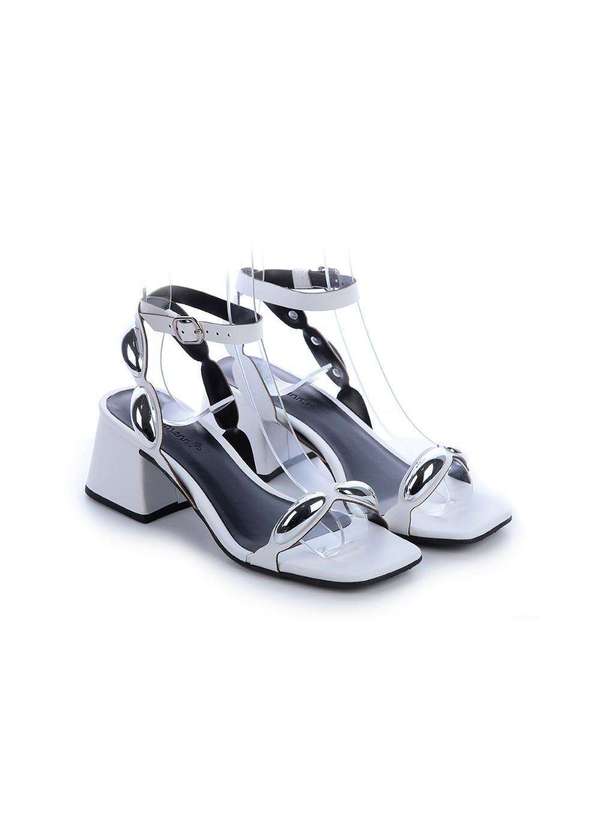 Damannu Shoes - Sandália Holly Tira Metais Branco Branco 3