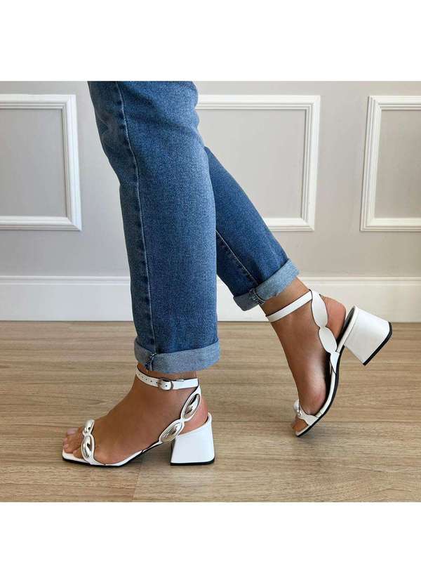 Damannu Shoes - Sandália Holly Tira Metais Branco Branco 4