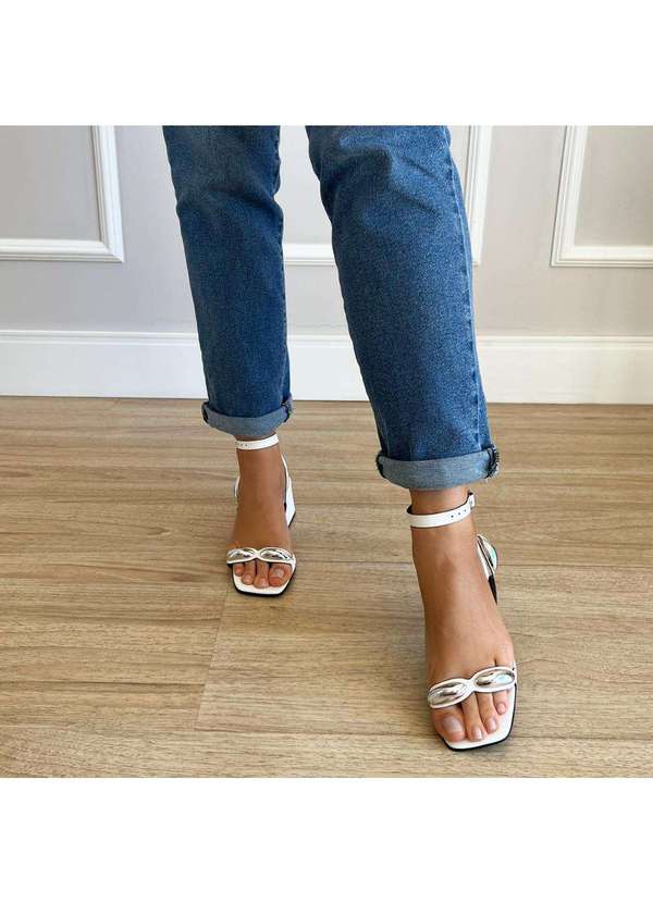 Damannu Shoes - Sandália Holly Tira Metais Branco Branco 7