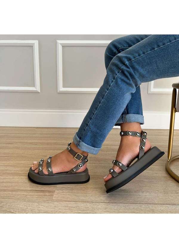 Damannu Shoes - Sandália Milla Cinza Cinza