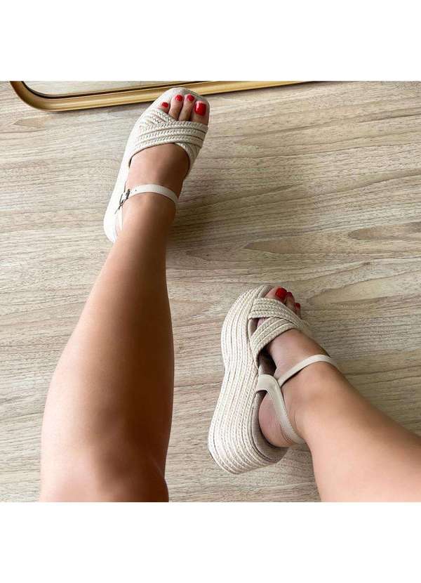 Damannu Shoes - Sandália Plataforma Corda Zaya Natural Bege 8