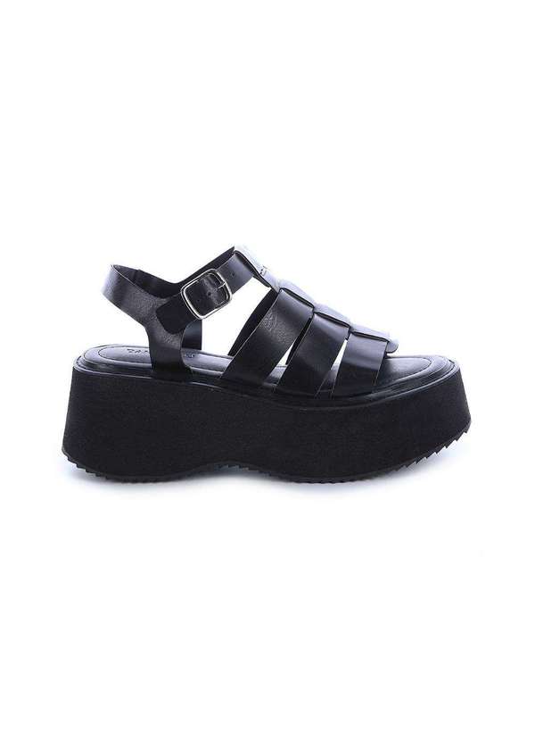 Damannu Shoes - Sandália Plataforma Gladiadora Preta Preto 1