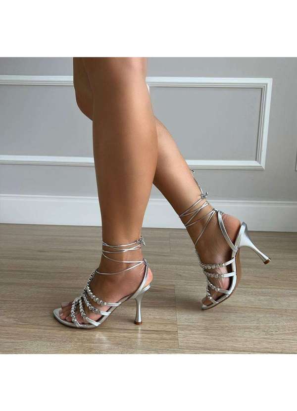 Damannu Shoes - Sandália Salto Virginia Prata Prata 2