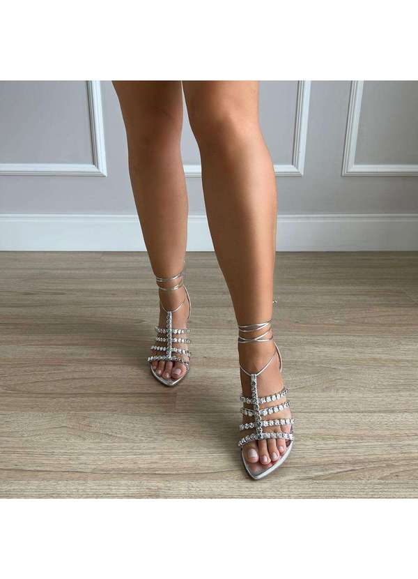 Damannu Shoes - Sandália Salto Virginia Prata Prata 7