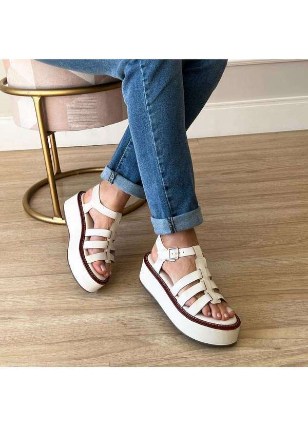 Damannu Shoes - Sandália Tiras Sofia Off White Off White 3