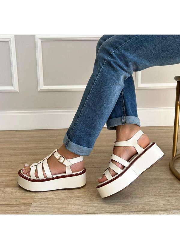 Damannu Shoes - Sandália Tiras Sofia Off White Off White 5