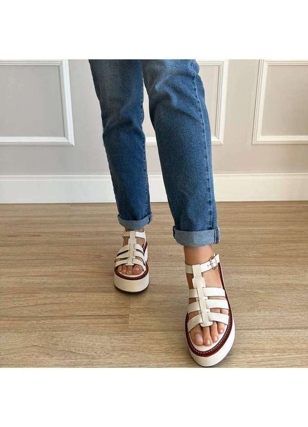 Damannu Shoes - Sandália Tiras Sofia Off White Off White 6