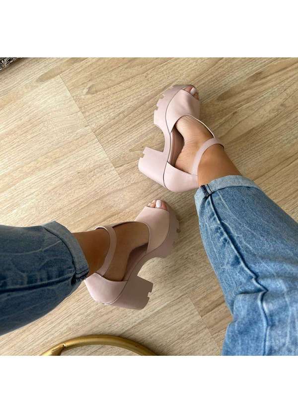 Damannu Shoes - Sandália Tratorada Block Bege Rosê Bege 3