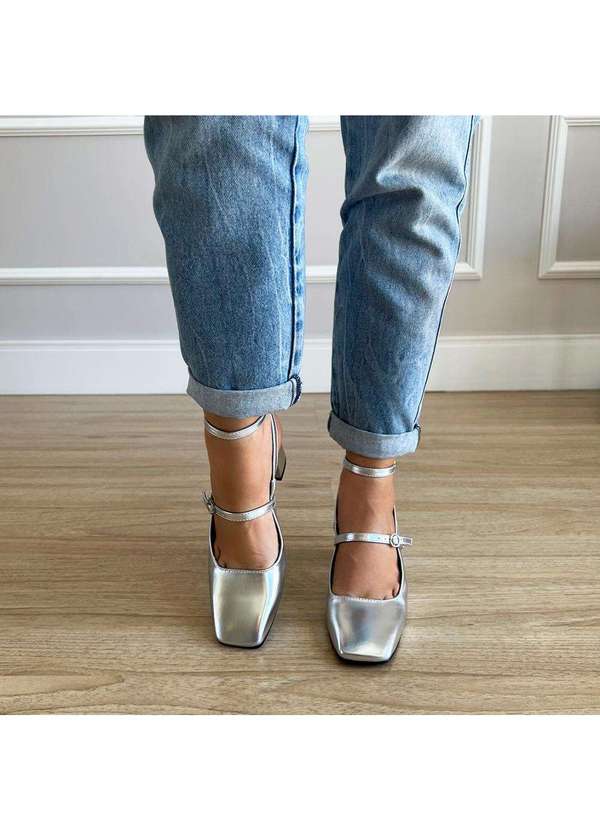 Damannu Shoes - Sapato Mary Jane Prata Prata