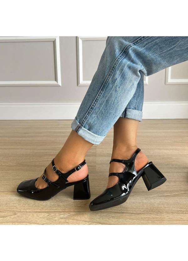 Damannu Shoes - Scarpin Lilian Preto Verniz Preto 1