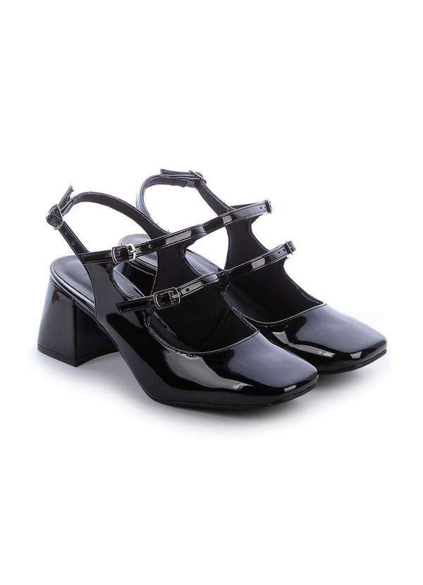 Damannu Shoes - Scarpin Lilian Preto Verniz Preto 4