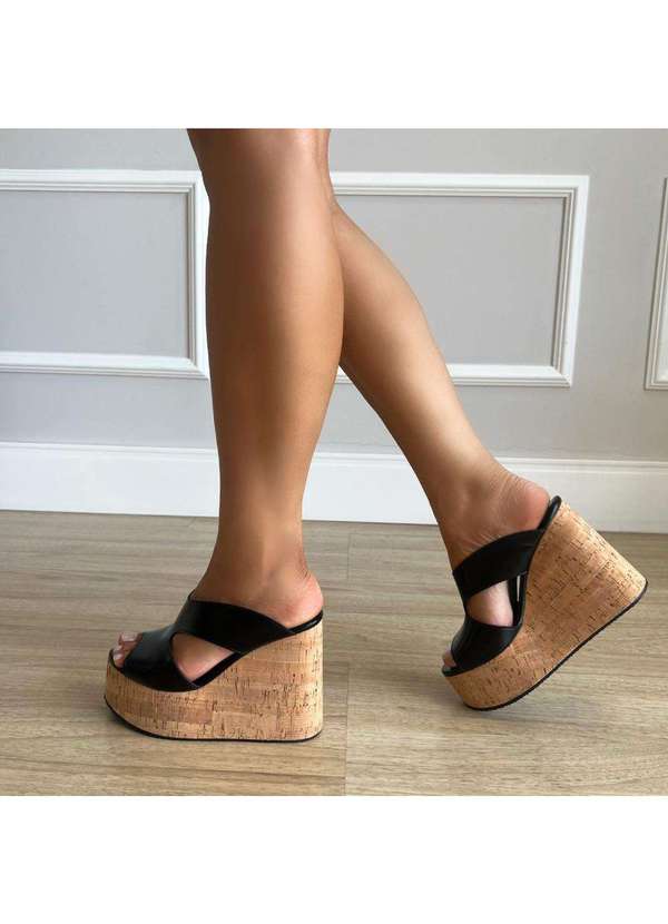 Damannu Shoes - Tamanco Plataforma Evelyn Preto Preto 4