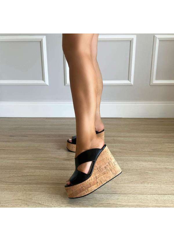 Damannu Shoes - Tamanco Plataforma Evelyn Preto Preto 6